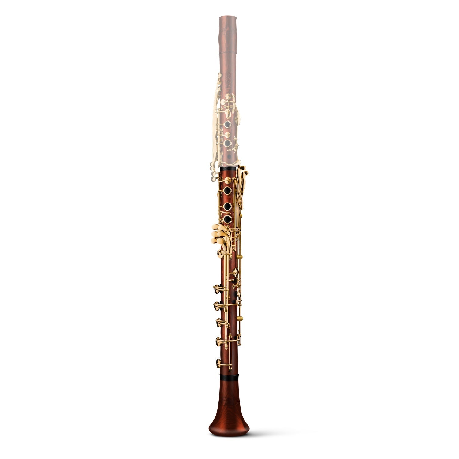 backun-lumiere-a-basset-clarinet-lower-joint-cocobolo-gold-front